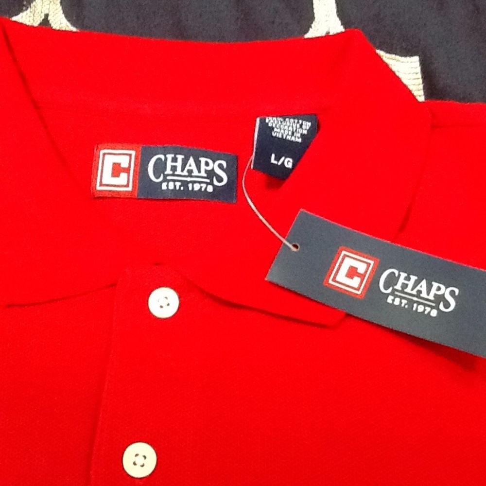 Chaps men's RED polo shirt size L. NWT